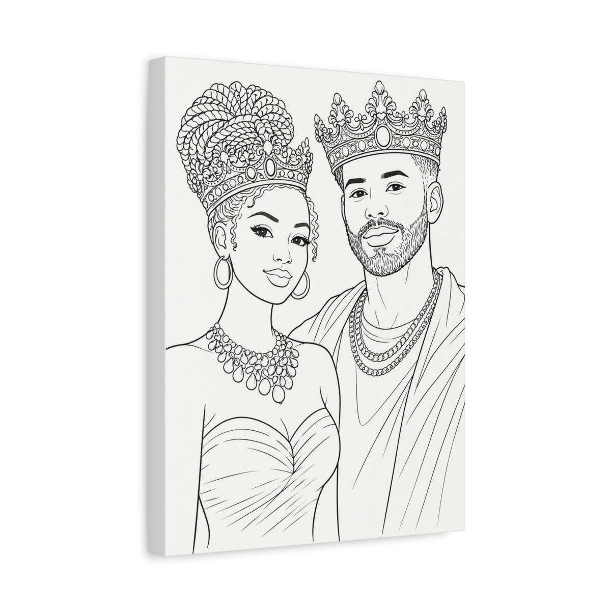 Crowned Together (Braid Bun/Fade) | Paint & Sip Canvas