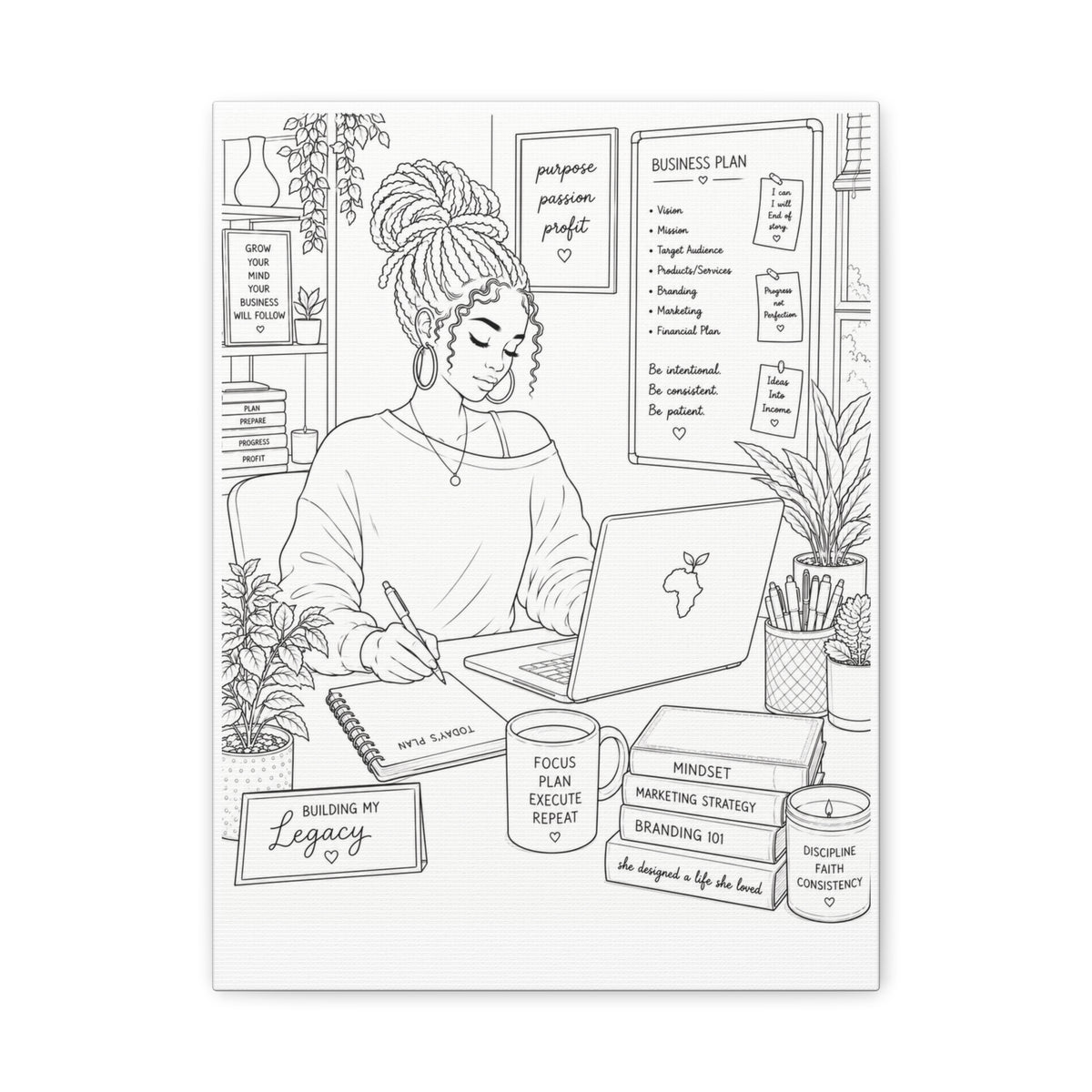 Building My Legacy (Loc Bun) | Paint & Sip Canvas