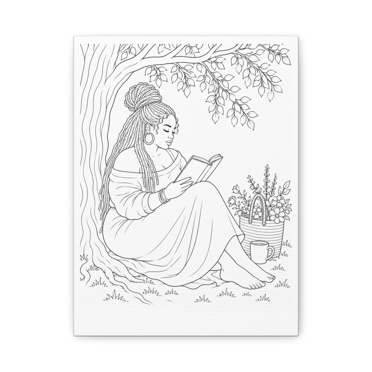 Lost in a Good Book (Locs Plus) | Paint & Sip Canvas