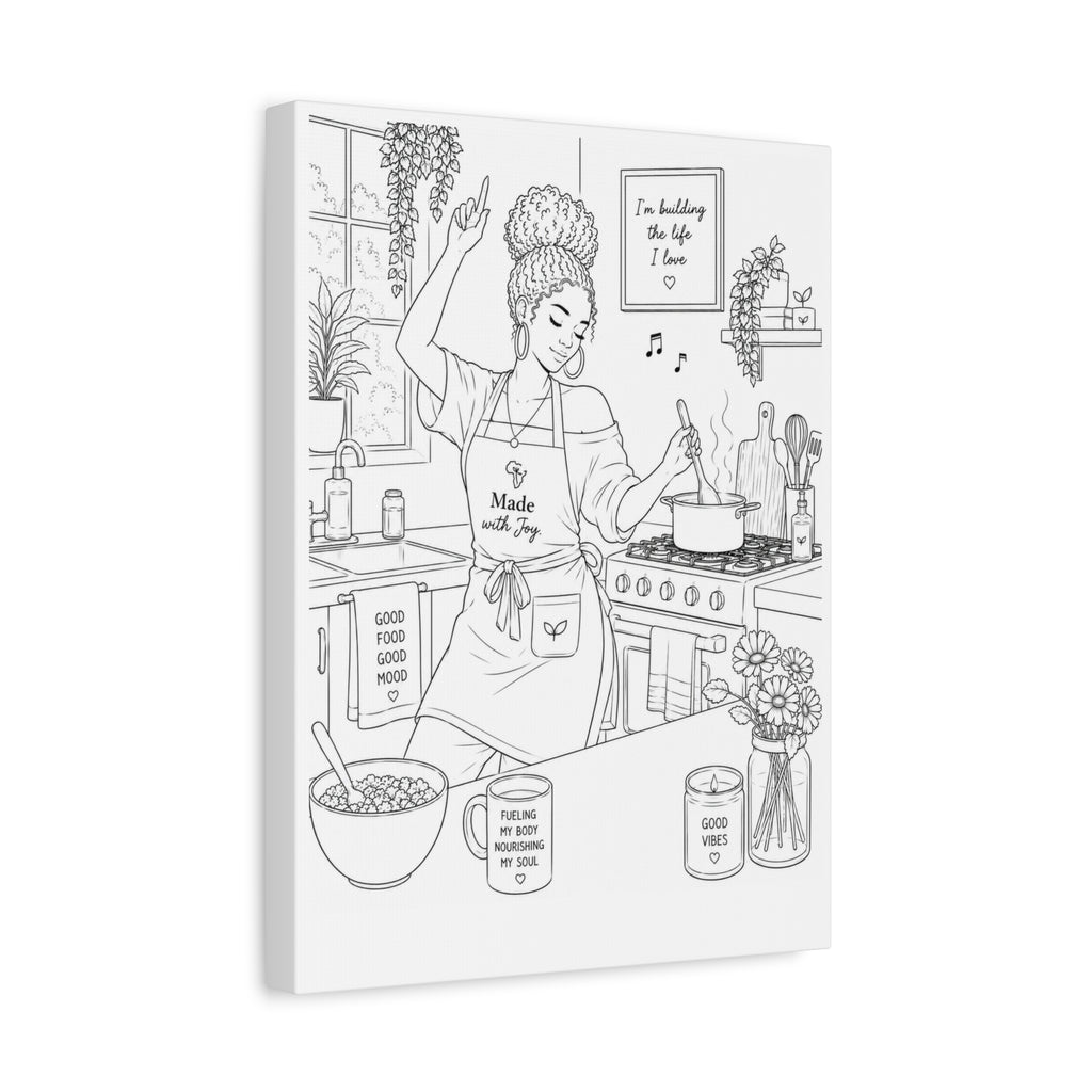 Good Vibes in the Kitchen (Fluffy Bun) | Paint & Sip Canvas