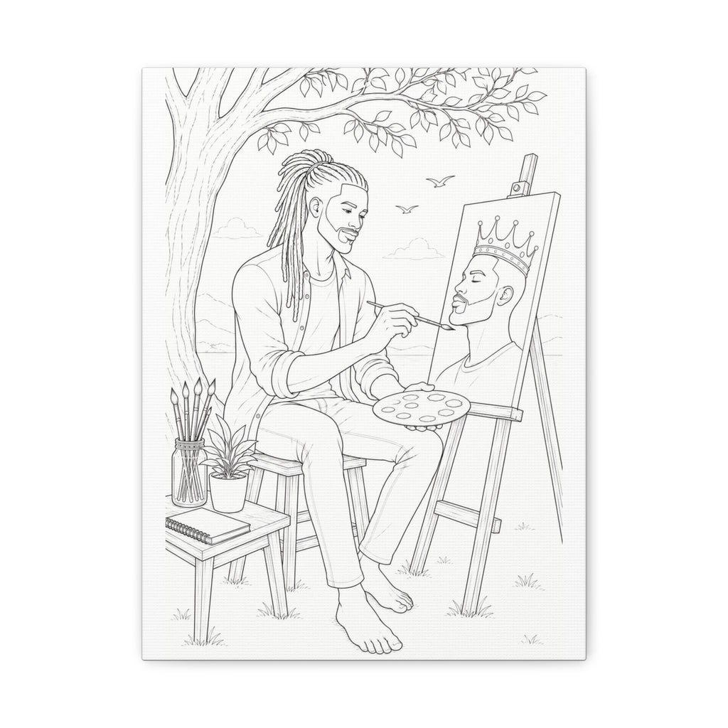 The Artist's Retreat (Locs) | Paint & Sip Canvas
