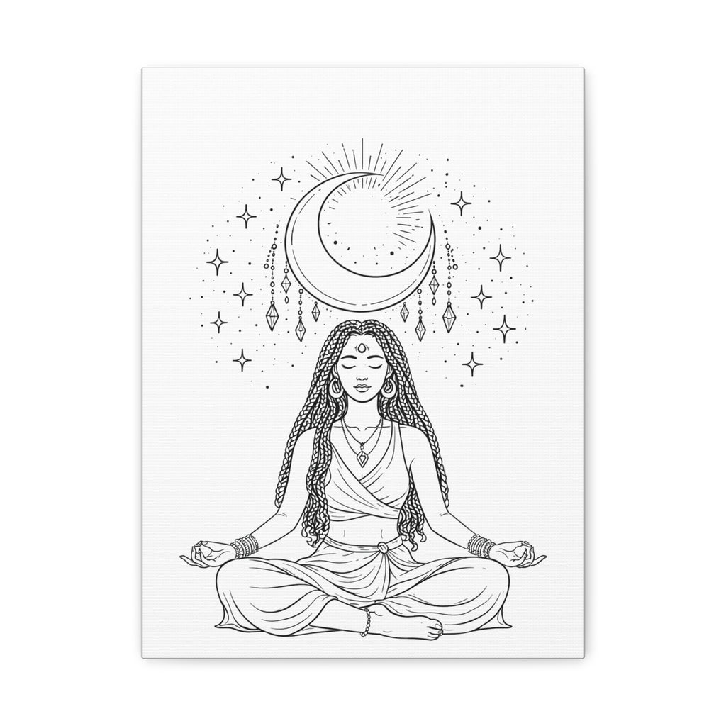 Moonlight Stillness (Braids) | Paint & Sip Canvas