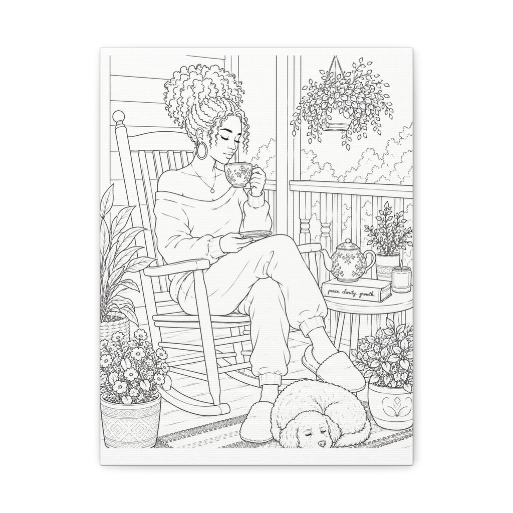 Morning on the Porch (Fluffy Bun) | Paint & Sip Canvas