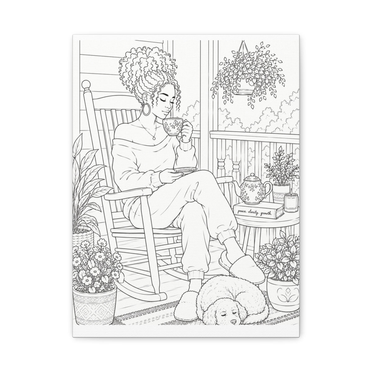 Morning on the Porch (Fluffy Bun) | Paint & Sip Canvas