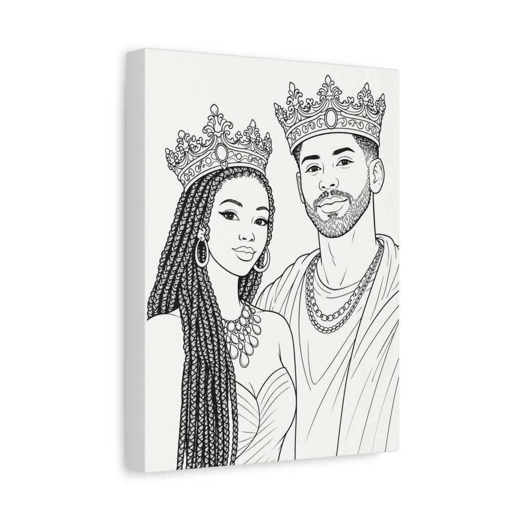 Crowned Together (Braids/Fade) | Paint & Sip Canvas