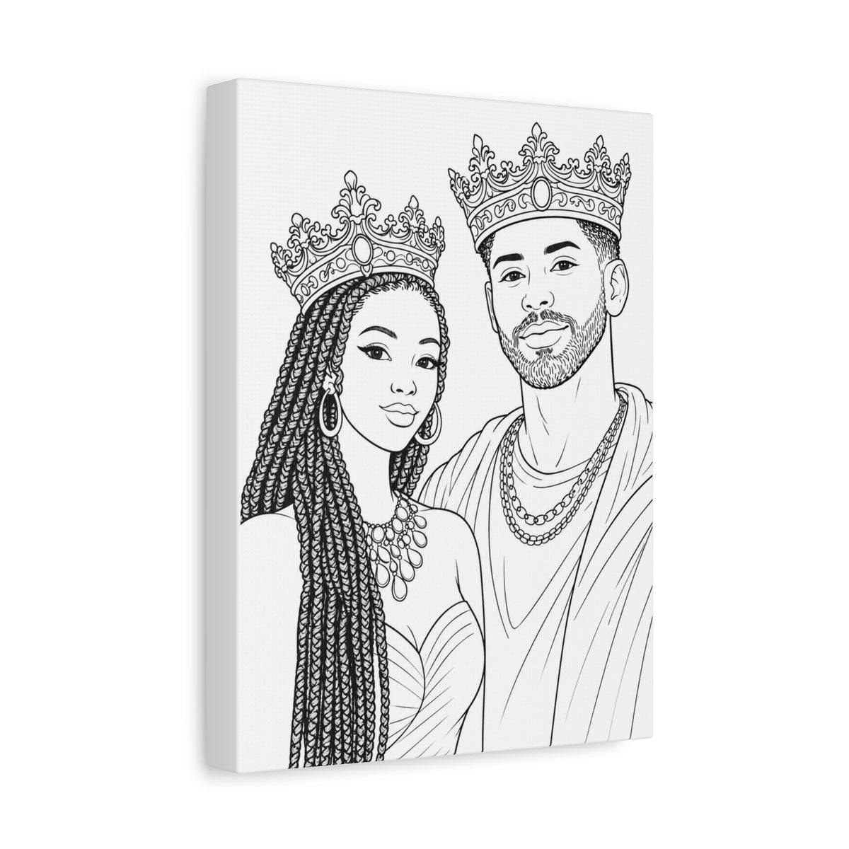 Crowned Together (Braids/Fade) | Paint & Sip Canvas
