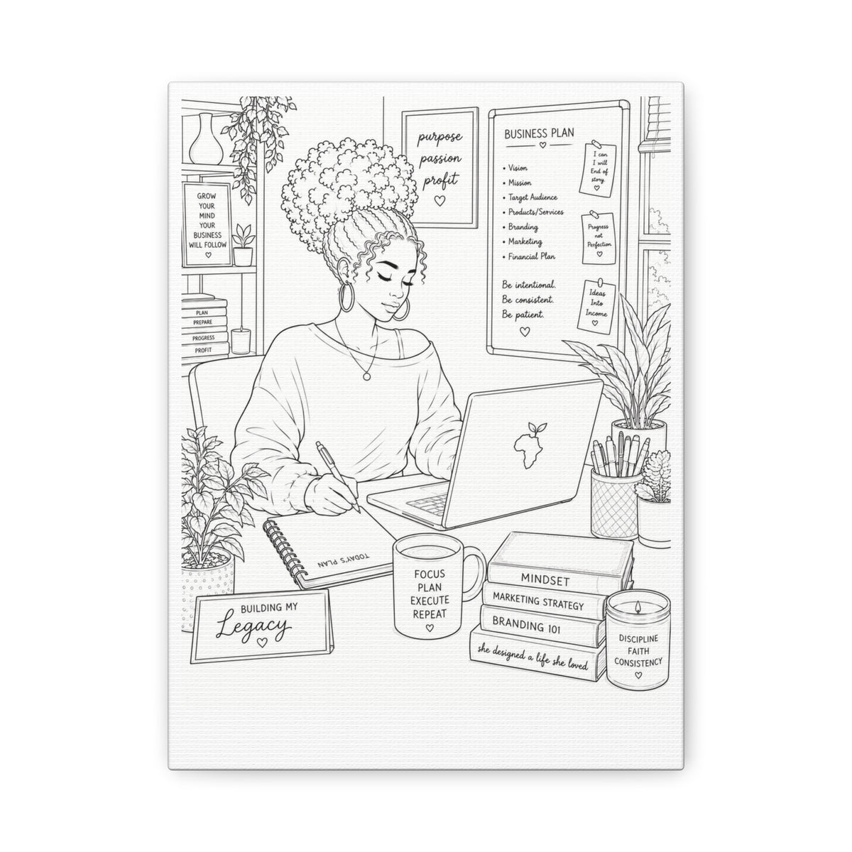 Building My Legacy (Loose Bun) | Paint & Sip Canvas