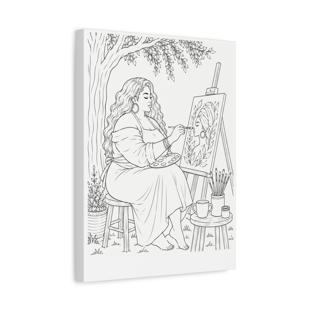 Artist Under the Tree (Side Part Plus) | Paint & Sip Canvas