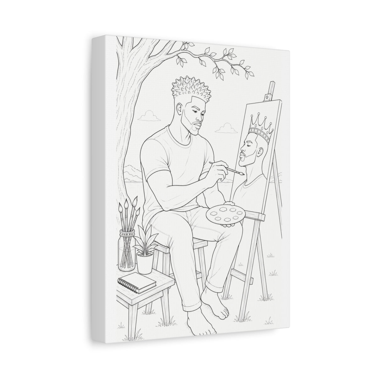 The Artist's Retreat (Curly Top) | Paint & Sip Canvas