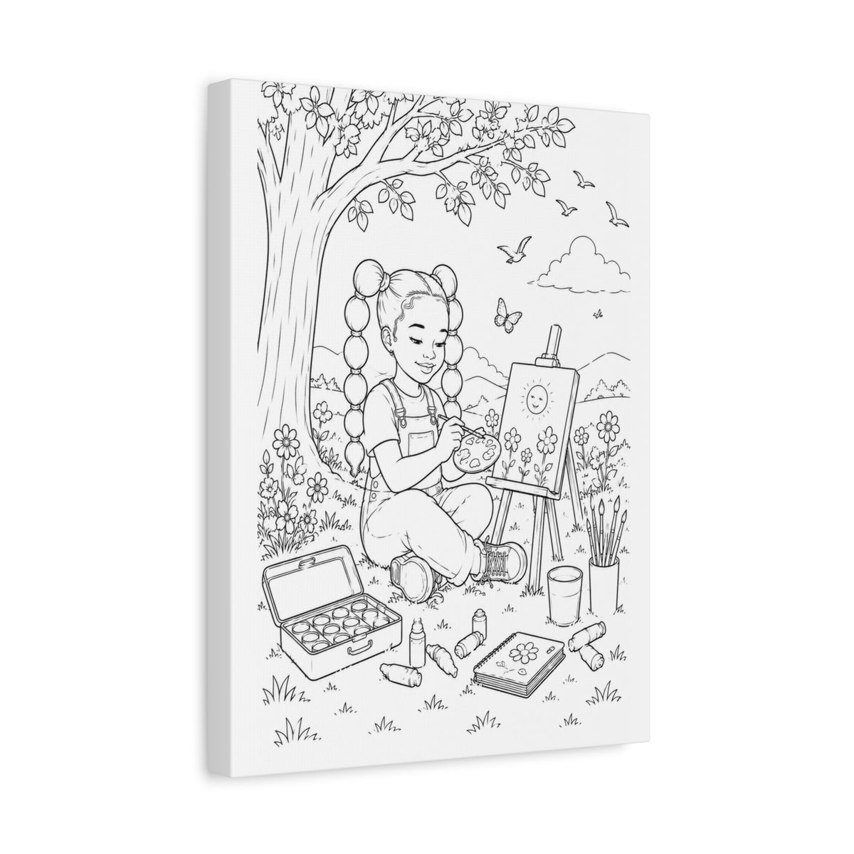 Little Sprout Artist (Girl, Space Puffs)| Paint Canvas