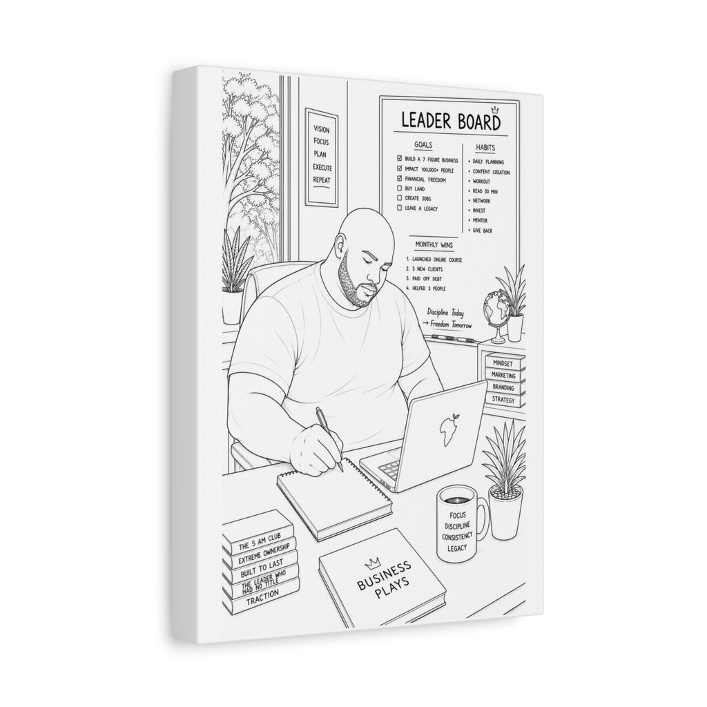 Blueprints & Big Dreams (Bald Plus) | Paint & Sip Canvas
