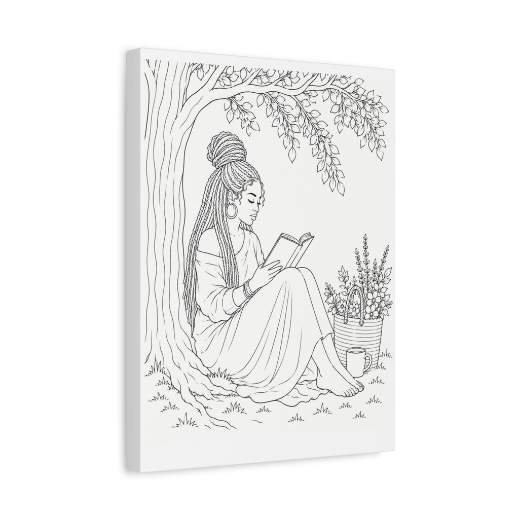 Lost in a Good Book (Locs) | Paint & Sip Canvas