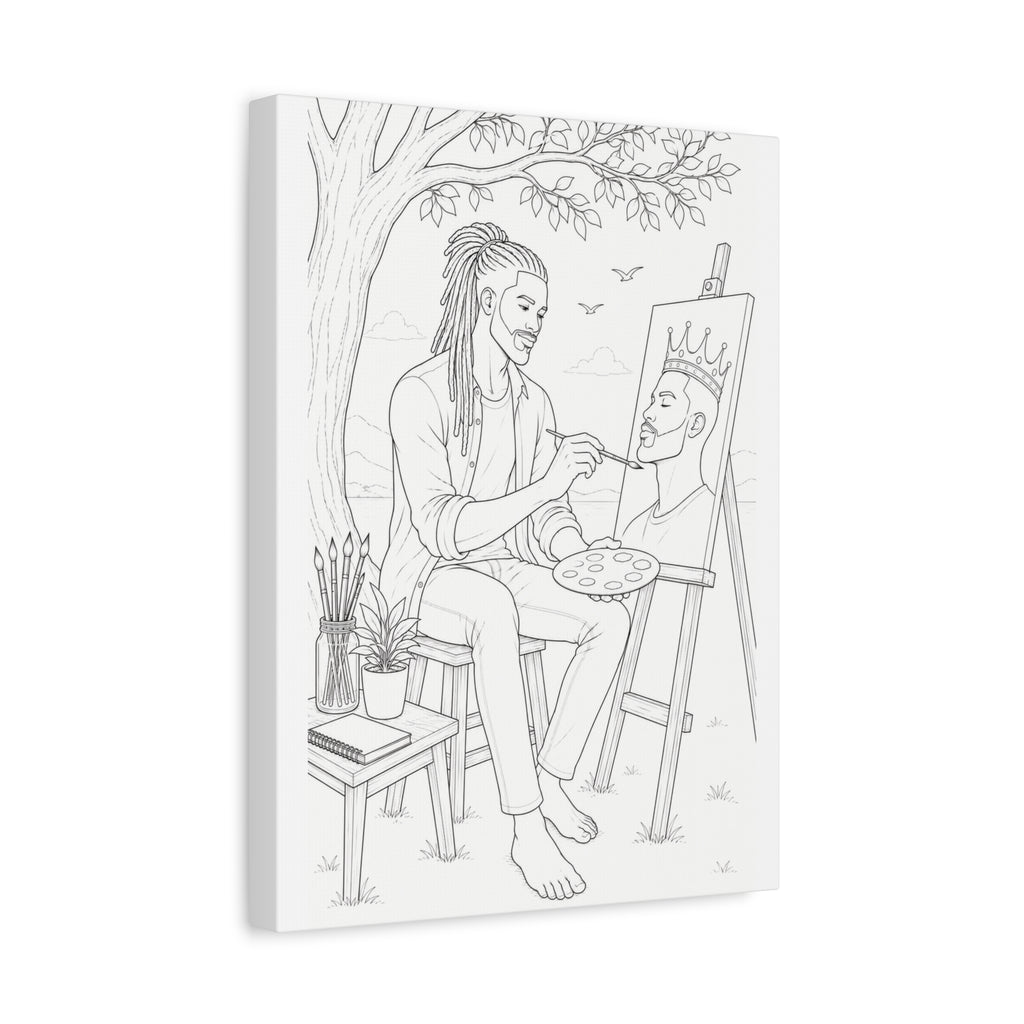 The Artist's Retreat (Locs) | Paint & Sip Canvas