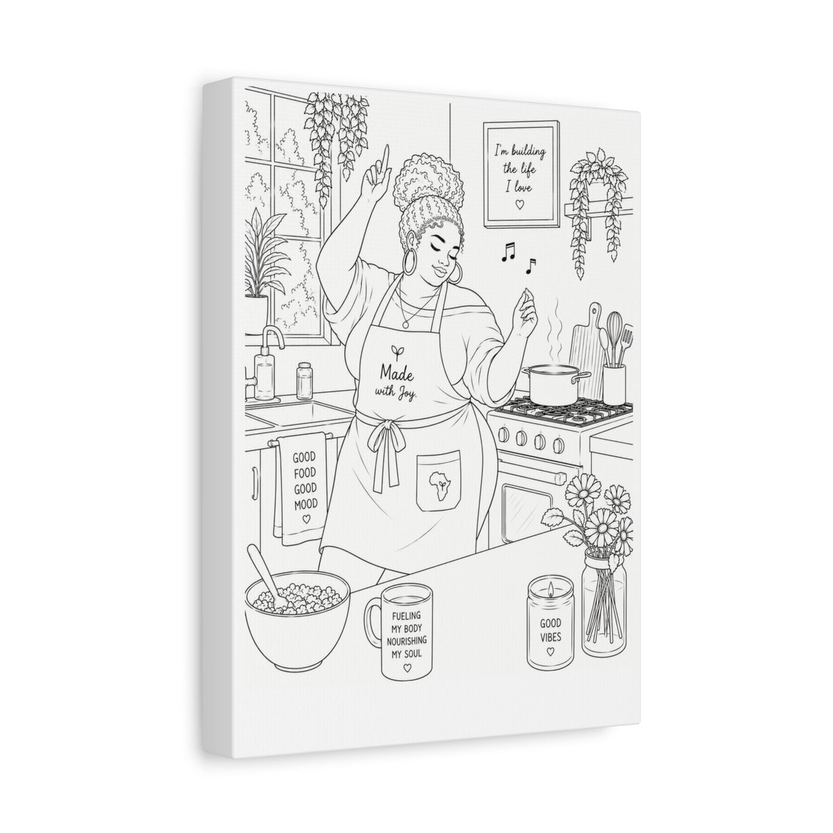 Good Vibes in the Kitchen (Fluffy Bun Plus) | Paint & Sip Canvas