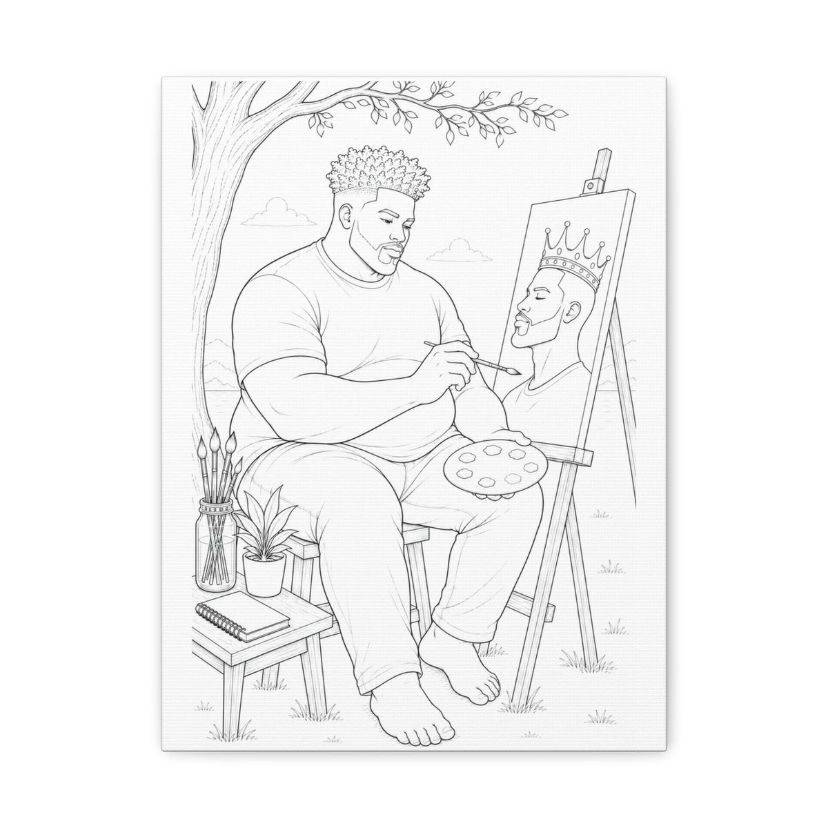 The Artist's Retreat (Curly Top Plus) | Paint & Sip Canvas