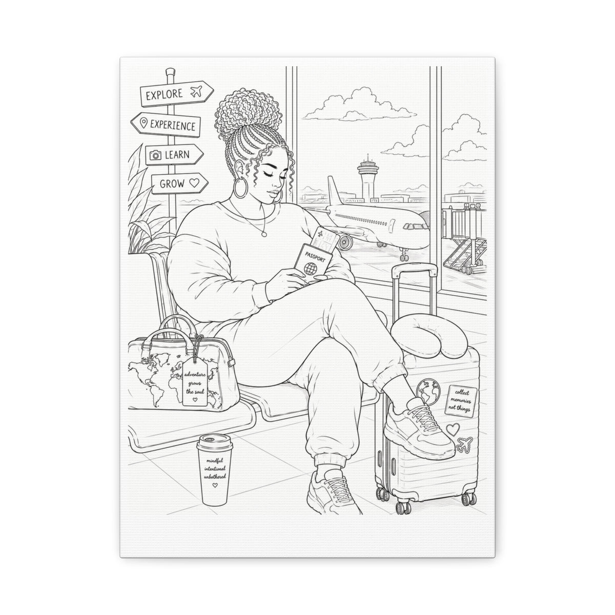 Wander with Purpose (Braided Bun Plus) | Paint & Sip Canvas